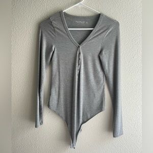 Grey Long Sleeve Bodysuit